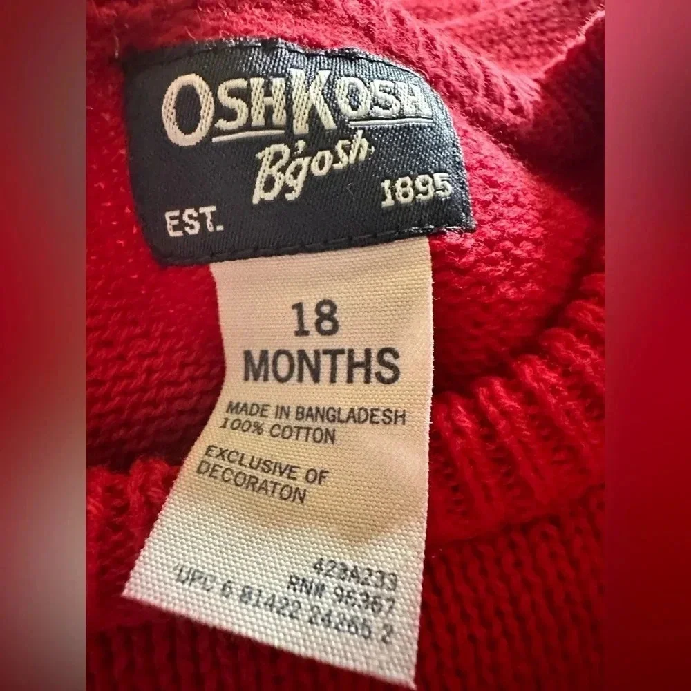 OshKosh B'Gosh Boys Red Train Sweater Size 18m